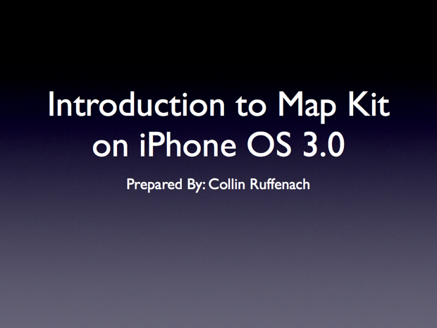 Introduction to MapKit on iPhone OS 3.001